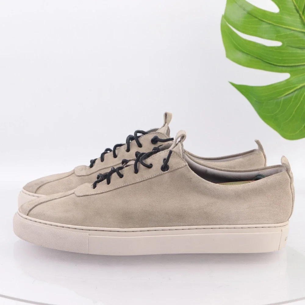 Grenson Mens Sneaker 1 Size 12 WIDE Tan Suede Lace Up Casual Shoes Low England